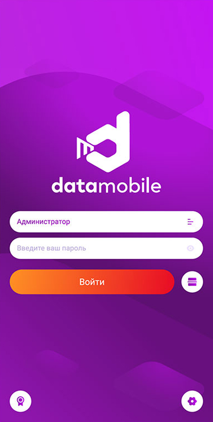 Экран входа DataMobile